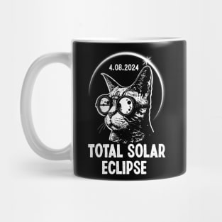 Astronomy Cat Wearing Solar Eclipse Glasses 2024 Mug